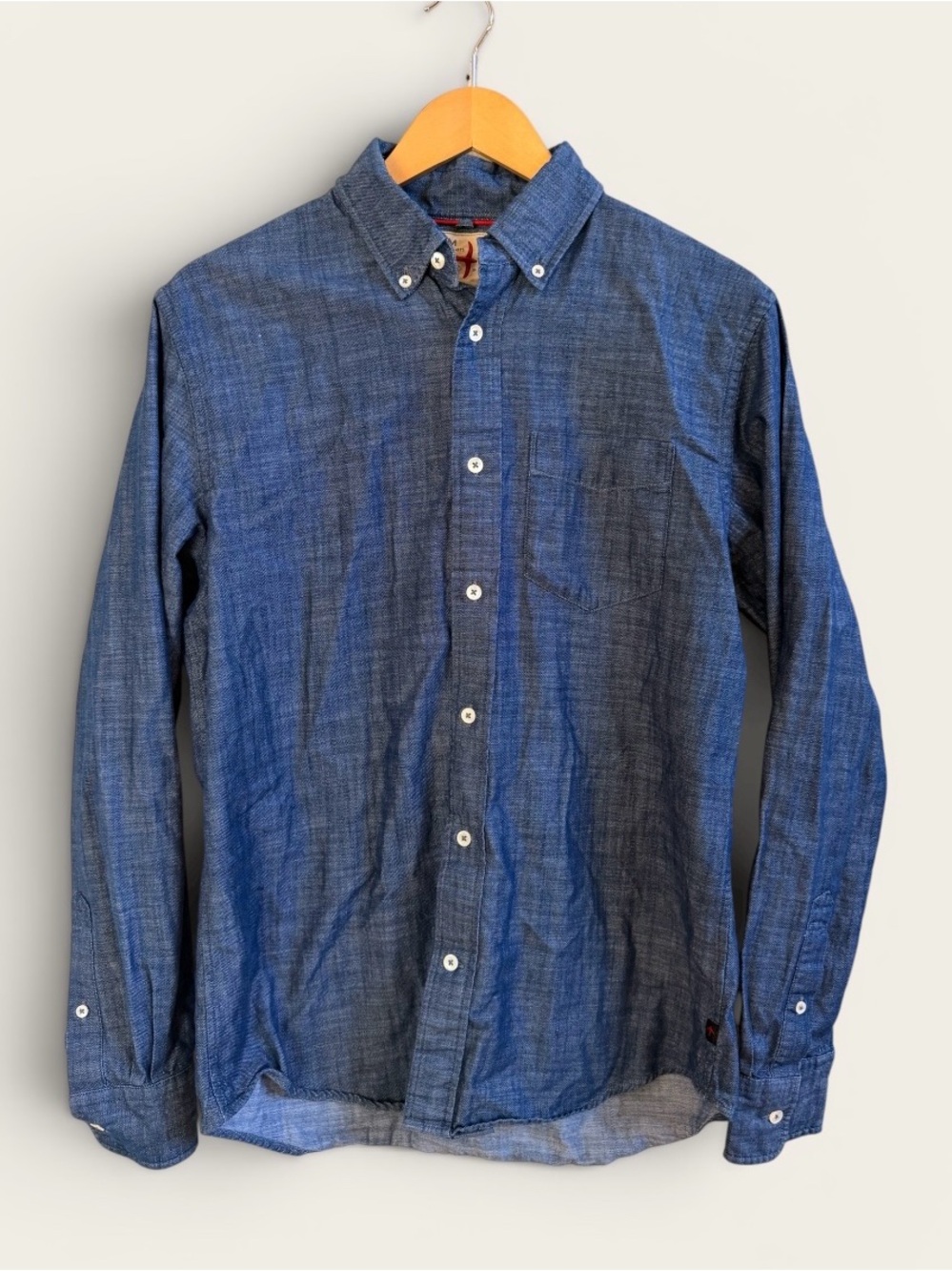 Relwen chambray denim button up shirt